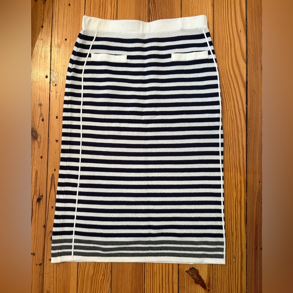 Paniz Navy and White Striped Pencil Skirt - Picture 1 of 4